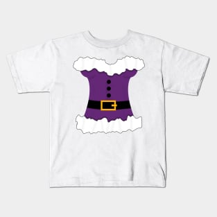 White and Purple Corset Christmas Mrs Claus Kids T-Shirt